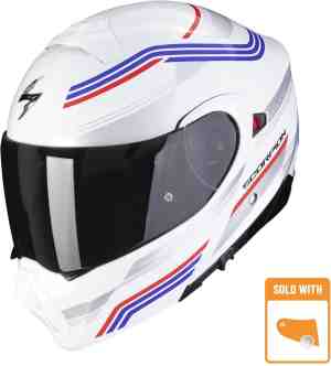 Foto: Scorpion exo 930 multi wit blauw rood systeemhelm maat s helm