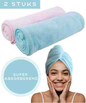 Foto: Beyond style sneldrogende microvezel haarhanddoek   haar handdoek voor alle haartypes   hair towel   hoofdhanddoek   haartulband   2 stuks