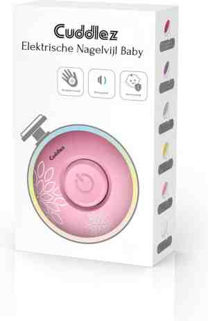 Foto: Cuddlez elektrische baby nagelvijl 6 vijlen nagelknipper nagel borstel manicureset nagelschaartje roze kraamcadeau