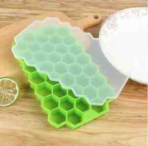 Foto: Honeycomb ijsblokjes ijsblokjesvorm ijsblokjesmakers siliconen met gratis deksel groen
