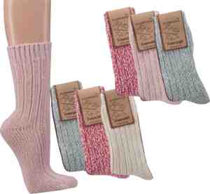 Foto: Socks 4 fun noors wollen sokken frisse kleuren 3 paar maat 35 38