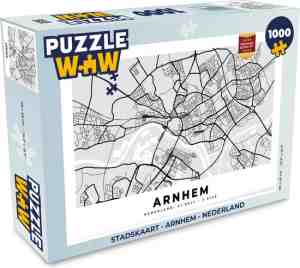 Foto: Puzzel stadskaart   arnhem   nederland   legpuzzel   puzzel 1000 stukjes volwassenen   plattegrond