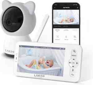 Foto: Lakoo babyguard kitty   babyfoon met camera app en monitor   720hd wifi nachtzicht bewegingsdetectie terugspreekfunctie slaapmuziek draaibaar   1 camera