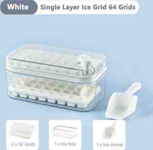 Foto: Luxe ijsblokjesmaker voor ijsbad   ijsblokjesvorm doos met deksel   opvangdoos met schep  