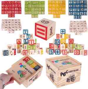 Foto: Ilso houten bouwblokken   letters   cijfers   dieren   alfabet   duurzaam