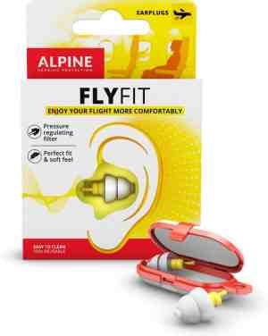 Foto: Alpine flyfit   vliegtuig oordoppen   reguleert luchtdruk om trommelvliespijn te voorkomen   zachte filters voor op reis   comfortabel hypoallergeen materiaal   herbruikbaar