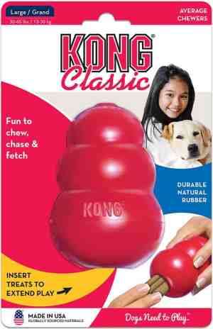 Foto: Kong classic   snackbal honden speelgoed   rubber   10 16cm   rood   maat l