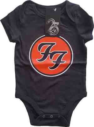 Foto: Foo fighters baby romper 3 6 maanden ff logo zwart