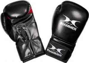 Foto: Hammer boxing gloves x shock bokshandschoenen   unisex   zwartrood maat 8 oz 226 792 gram   wedstrijden juniormaat