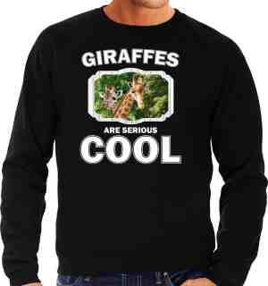 Foto: Dieren giraffen sweater zwart heren giraffes are serious cool trui cadeau sweater giraffe giraffen liefhebber s
