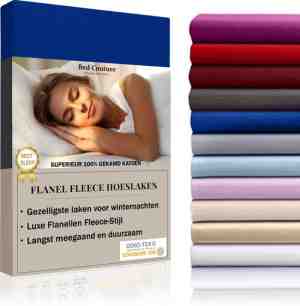 Foto: Bed couture flanel fleece hoeslaken   100 katoen extra zacht en warm   tweepersoons   140x20030 cm   koningsblauw