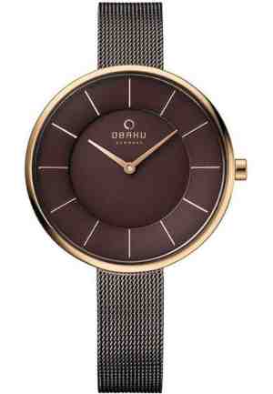 Foto: Obaku v185lx vnmn horloge dames bruin edelstaal pvd ros 