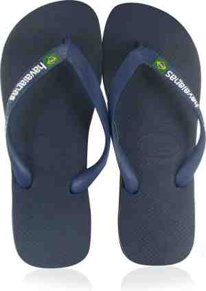 Foto: Havaianas brasil logo unisex slippers   donkerblauw   maat 4546