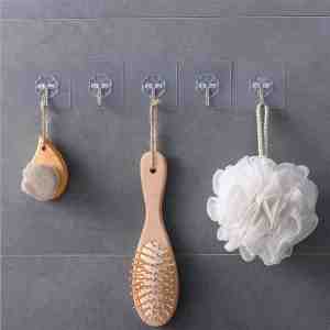 Foto: Set van 4 zelfklevende haken wandhaakjes muurhaakjes deurhaakjes ophanghaakjes badkamer haakjes keuken haakjes