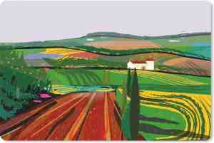 Foto: Muismat illustraties abstracte illustratie van een boerenlandschap muismat rubber 60x40 cm muismat met foto