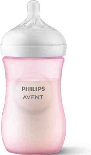 Foto: Philips avent natural response babyfles   roze   1 fles   260 ml   1 maanden   snelheid 3 speen   scy90311