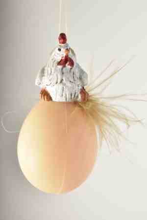 Foto: Oneiro s luxe kip poly op ei hangend wit 4 x 9 cm decoratie pasen paasdecoratie paashaas eieren has gekleurde paastak lente feestdecoratie