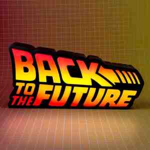 Foto: Back to the future logo led lamp werkt met usb kabel of batterijen 3 aa batterijen