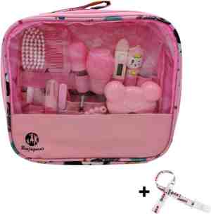 Foto: Benjagoods baby verzorgingsset   13 in 1   baby geschenkset   babyshower   manicureset   reistasje   kraamcadeau   meisje   baby   roze