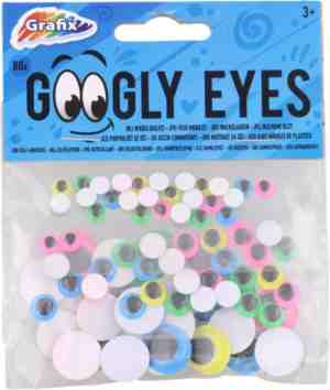 Foto: Grafix googly eyes   plakoogjes   wiebeloogjes   eyes   3 soorten maken en kleuren   80 stuks   knutselen   tekenen   plakken   stickers   knutselpakket   wiebeloogjes   multikleuren 