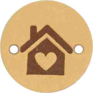 Foto: Leren label home huis rond 2cm durable 2 stuks