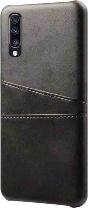 Foto: Samsung galaxy a50 card backcover zwart hoesje hoogwaardige pu leren wallet pasjeshouder