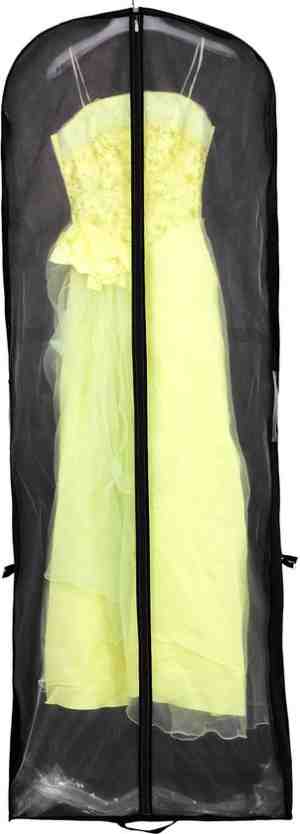 Foto: Himry ademende kledingzak beschermhoes voor bruidsjurkenavondjurkenpakkenjassen zwart   ca  180 cm ritssluiting twee zakken voor accessoires kxb 101