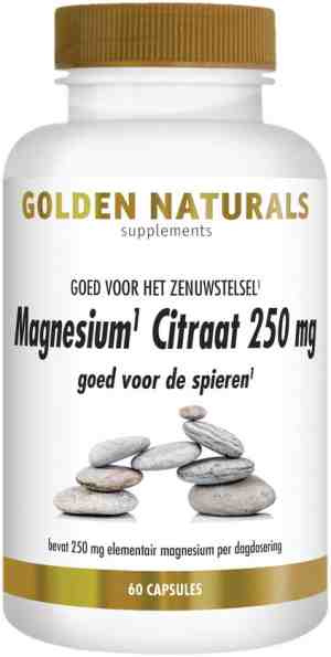 Foto: Golden naturals magnesium citraat 250mg 60 veganistische capsules