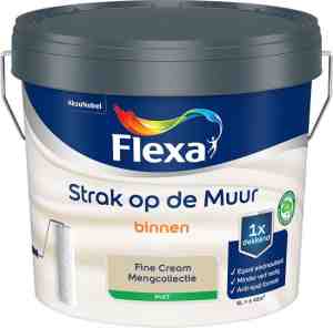 Foto: Flexa strak op de muur muurverf   mat   mengkleuren collectie   fine cream   5 liter