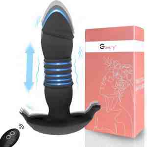 Foto: Gavury black intense butt plug   mannen en vrouwen   vibrerend en stotend   7 vibratie standen   zwarte siliconen buttplug   clitoris en prostaat stimulator   sex orgasme   thrusting dildo   anale seksspeeltjes   g spot vibrator   gay en hetero