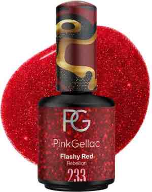 Foto: Pink gellac 233 flashy red gellak 15 ml glanzende rode gel lak nagellak gelnagels producten nails gelnagel