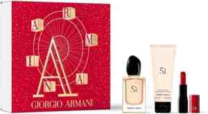Foto: Armani si giftset   50 ml eau de parfum spray 75 ml bodylotion lip power lippenstift 400 four hundred 14 ml   cadeauset voor dames