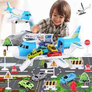 Foto: Speelgoed vanaf 3 jaar voor jongens 21 in 1 vliegtuig auto speelgoedset speelgoedautos voor 2 jaar speelmat en wegwijzers ideaal speelgoedcadeau voor kinderen vanaf 3 jaar