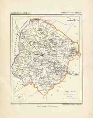 Foto: Historische kaart plattegrond van gemeente winterswijk in gelderland uit 1867 door kuyper kaartcadeau com