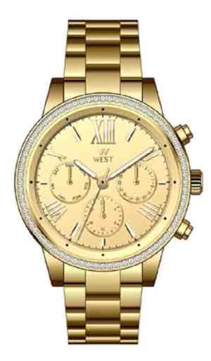 Foto: West watches model florence dames horloge   36 mm   goudkleurig