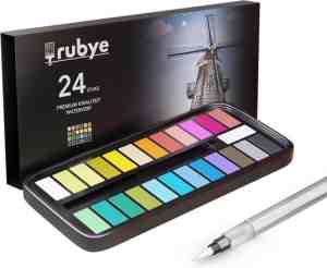Foto: Rubye waterverf   aquarelverf   brush pen   penseel   verven   waterverf volwassenen   waterverf kinderen   schilderen op nummer   24 kleuren