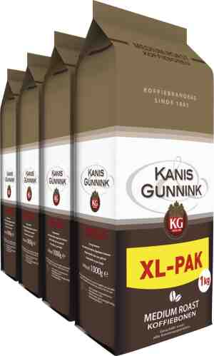 Foto: Kanis gunnink medium roast koffiebonen voordeelverpakking 4 x 1000 gram