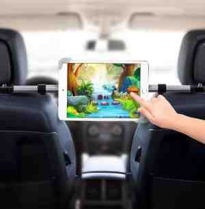 Foto: Tablethouder voor auto 9 tot 14 5 inch tablets tablethouders vastmaken aan hoofdsteun verstelbaar achterbank universeel