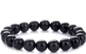 Foto: Urbangoods zwarte onyx obsidian natuursteen armband voor mannen en vrouwen cadeau
