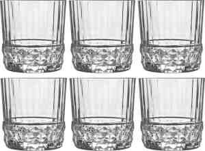 Foto: Glamomaxs choice   transparante retro waterglazen 20s   transparant   37 cl   6 stuks   drinkglazen   vaatwasserbestendig   vintage glaswerk