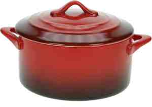 Foto: Cosy trendy red ovenschotel met deksel rond 0l5 12 5 cm x 7 cm