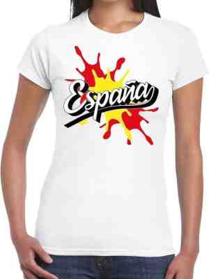 Foto: Espana spanje landen t shirt spetter wit voor dames supporter landen kleding spanje xs