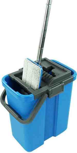 Foto: Handy mop   dweilsysteem   vloerwisser   emmer met wringer   blauw
