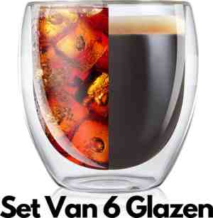 Foto: Powarkleen   250ml set met 6 dubbelwandige theeglazen   koffieglazen   dubbelwandige glazen