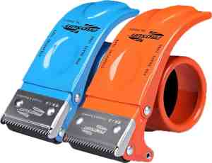 Foto: Tape dispenser duo pack tape roller plakbandhouder ergonomische tape roller blauw oranje 2 stuks