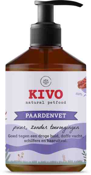 Foto: Kivo petfood supplement puur paardenvet 500 ml verhoogt de weerstand en algehele gezondheid