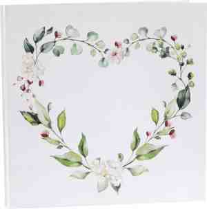 Foto: Santex gastenboekreceptieboek bloemen   bruiloft   witgroen   24 x 24 cm