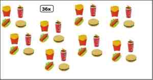 Foto: 36x fastfood gummen assortie   gum patat hamburger verjaardag uitdeel fun verjaardag tekenen party thema