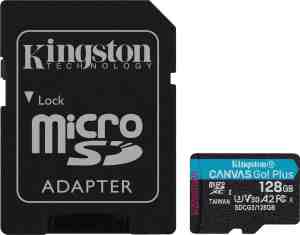 Foto: 128 gb canvas go micro sd geheugenkaart met adapter kingston sdcg3 zwart