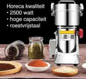 Foto: Professionele kruidenmolen   graanmolen   keukenmachine   rvs   2500w   700 gram   kruidenmaler   spice grinder   vijzel